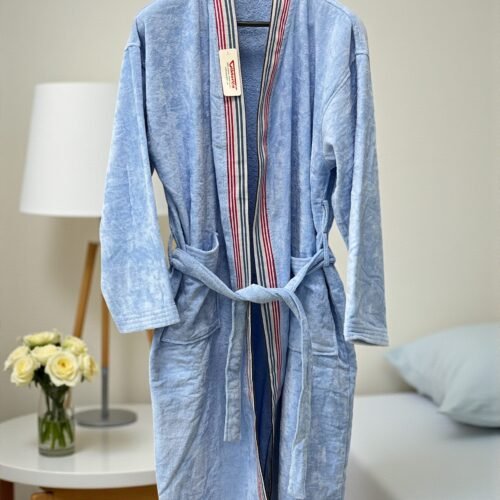 Bade Mantil Frotir Light Blue XXL - Veličina Stripe