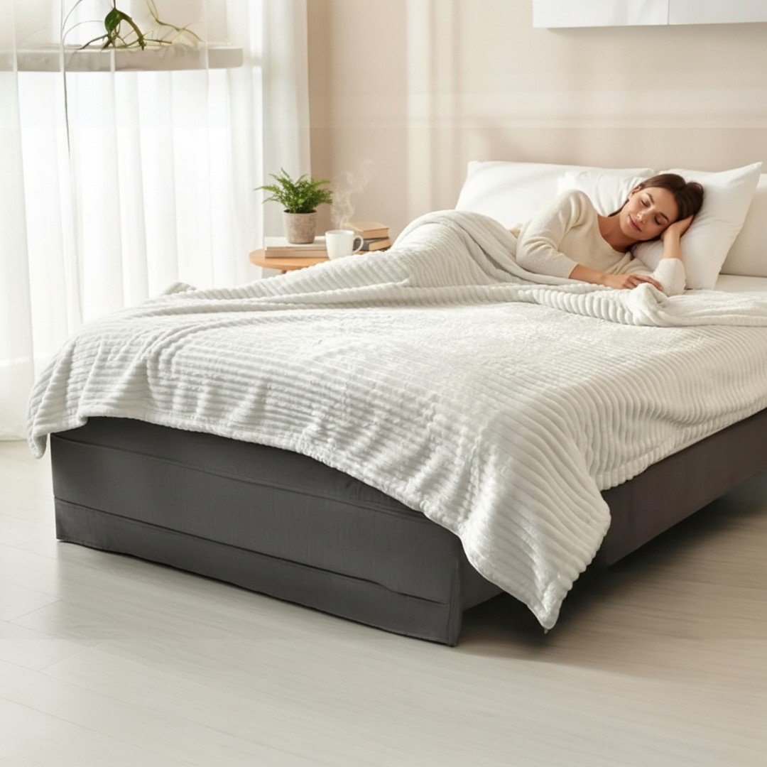 Ćebe 200x200cm Dva lica A11 Bela boja