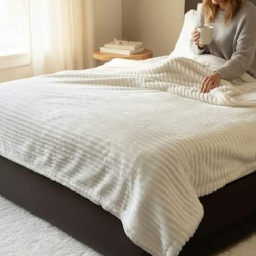 Ćebe 150x200cm Dva lica A16 Prljavo bela boja