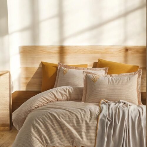 Prekrivač + Set posteljine Palma Žuta boja