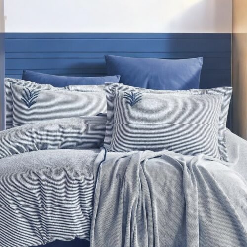 Prekrivač + Set posteljine Palma plava boja