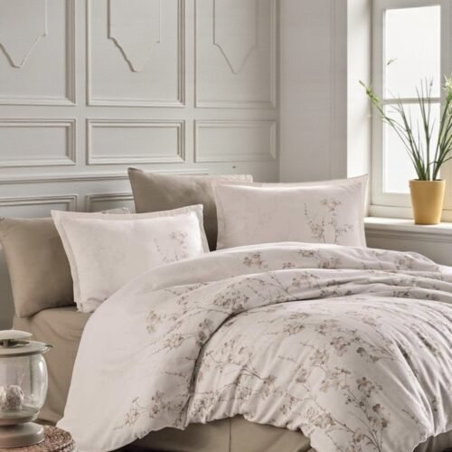 Clasy Deluxe – Saten posteljina za bračni krevet 200x220 Terra