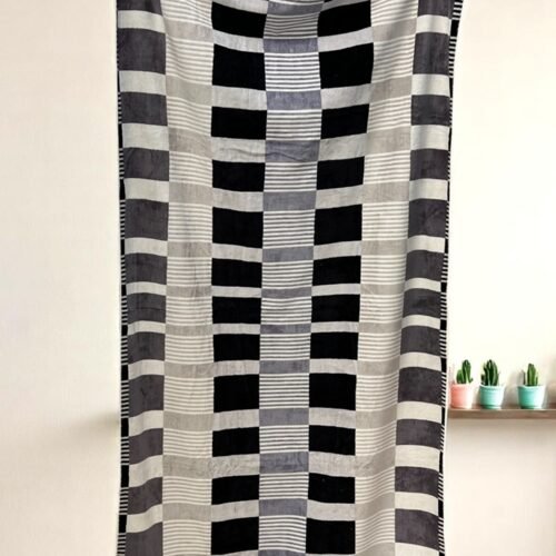 Plažni peškir "Black & Grey Grid" – 97x180 cm