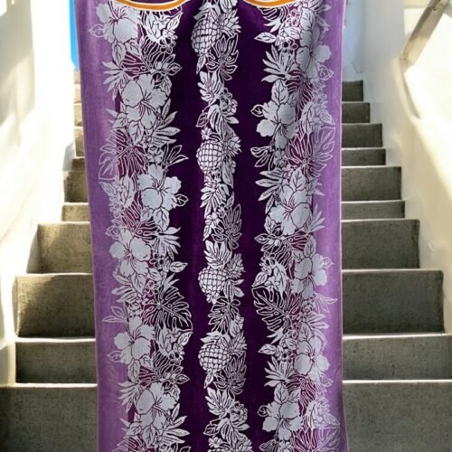 Plažni Peškir Hibiscus Purple – 100 x 178 cm | 100% Pamuk