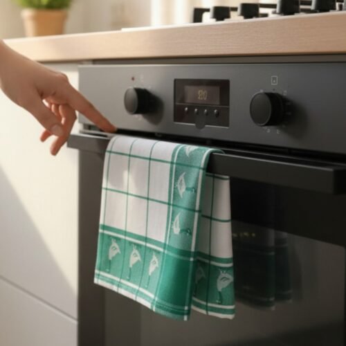 Kuhinjska krpa Zelena boja 50x70cm model kocka