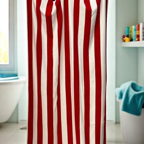 Plažni peškir „Red Stripes“ – 174x102 cm | 100% Pamuk