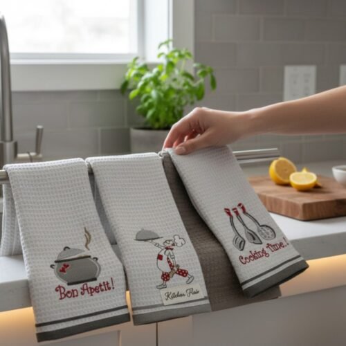 Set 6 kuhinjskih krpa Wafle Grey