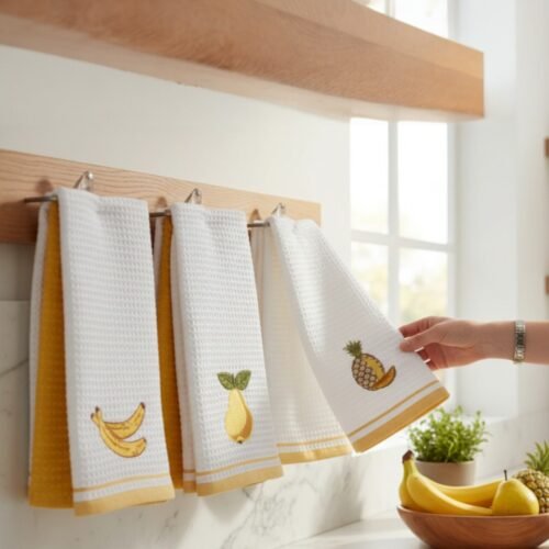 Set 6 kuhinjskih krpa Wafle yelow