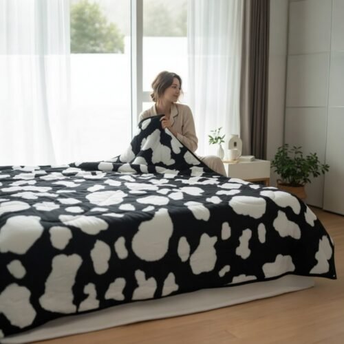 Ćebe Akril 200x220cm Crno/Bela sara