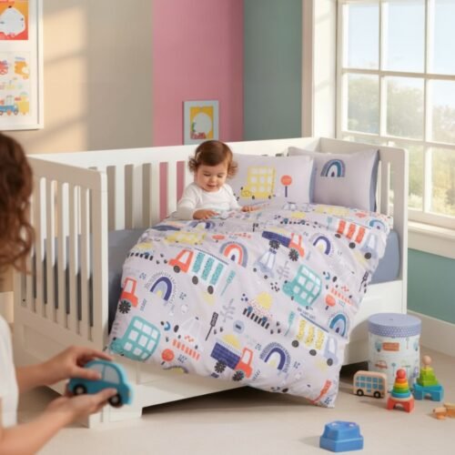 Bebi posteljina od 100% pamuka - Big City - savršena udobnost za miran san