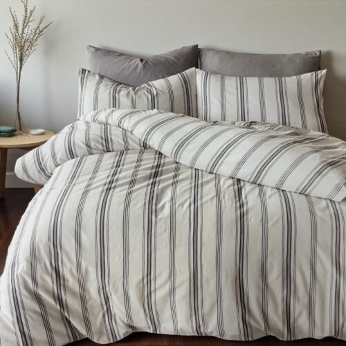 Komplet set posteljina Cotton-Life 200x220cm Antrasit - Francuski ležaj