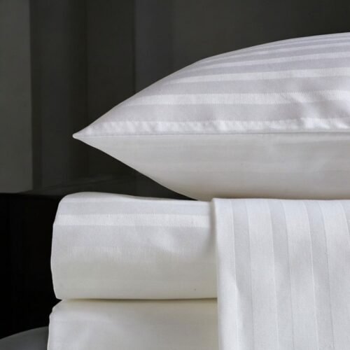 Posteljina Damast White lines 160x200cm