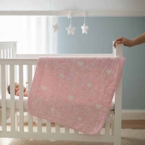 Bebi ćebe Emboss - 100x120cm Family Pink