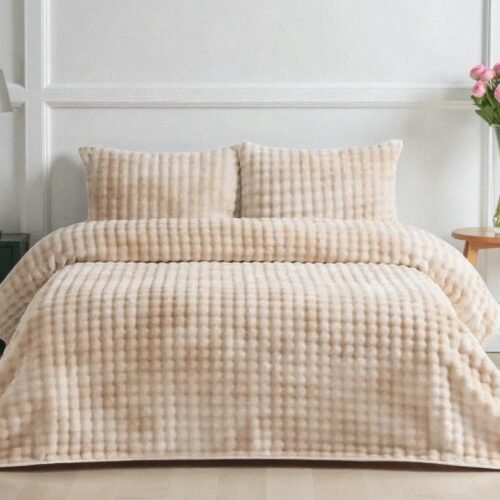 Ćebe set Reflections – 220x240cm + 2 jastučnice 50x70cm Krem