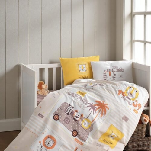 Bebi posteljina od 100% pamuka - Lion - savršena udobnost za miran san