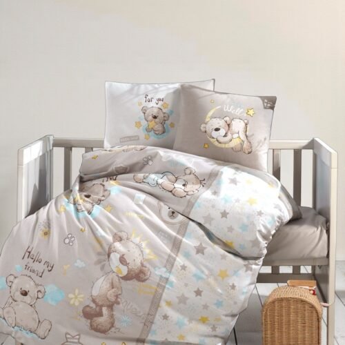 Bebi posteljina od 100% pamuka - Litlle Bear - savršena udobnost za miran san