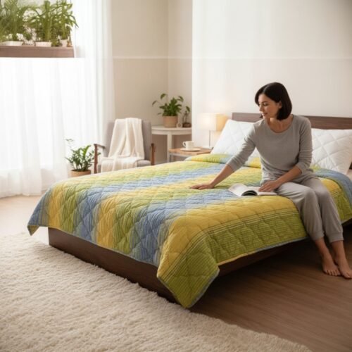 Prekrivač Singl 140x200cm mikrofiber Blue/green