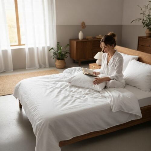 Posteljina Damast White glat 200x220cm