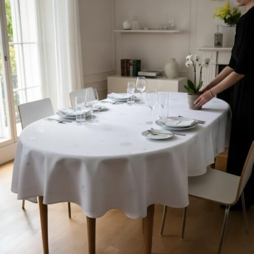 Stolnjak Okrugli 150cm White Star