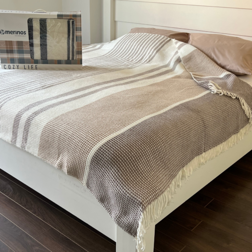 Ćebe Cozy Viktorija 150x200cm Dezen - Selay Bej  Akril/Pamuk