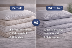 Pamuk vs mikrofiber posteljina – poređenje prednosti i razlika između materijala