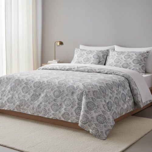 Pamučna posteljina Classic Pattern siva sofisticirana 180x200