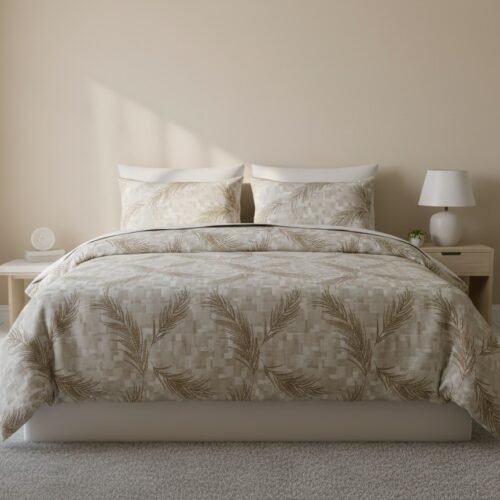 Pamučna posteljina Dark Leaf siva luksuzna 200x200