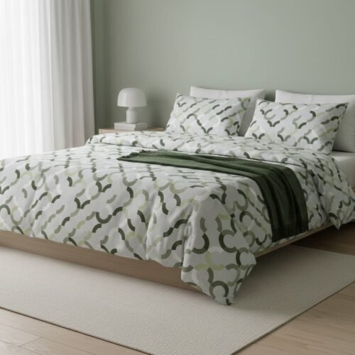 Pamučna posteljina Green Flow moderna apstraktna 180x200
