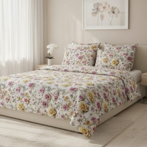 Pamučna posteljina Pastel Bloom nežna luksuzna 180x200