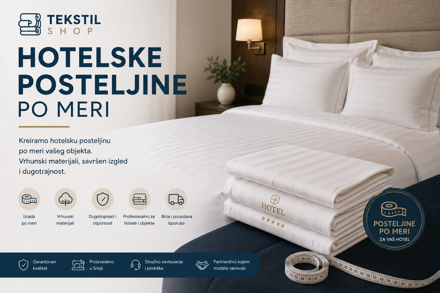 Hotelske posteljine po meri Tekstil Shop – proizvodnja posteljine za hotele i apartmane