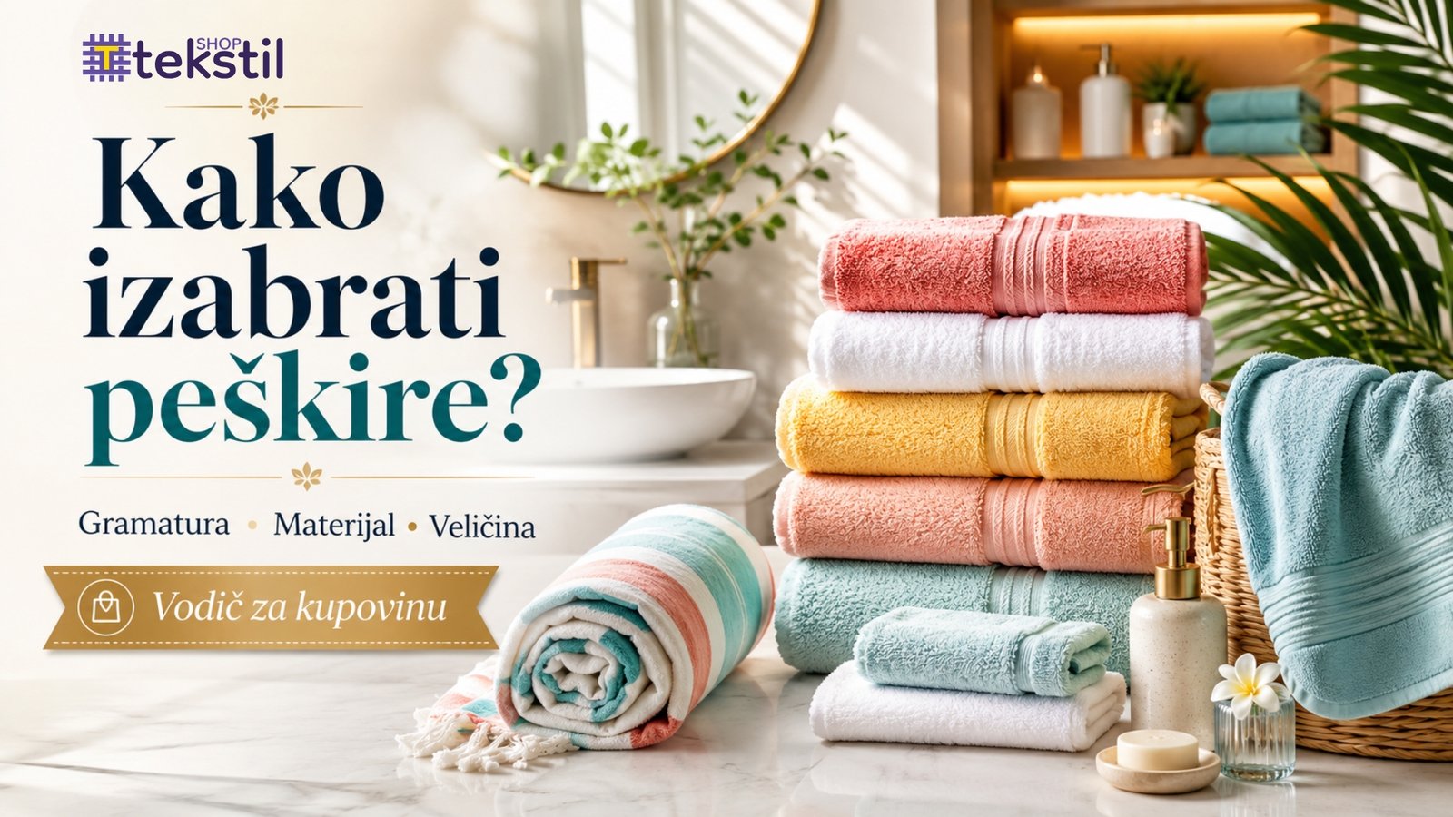 Kako izabrati peškire: gramatura, materijal i veličina za kupatilo, plažu i goste