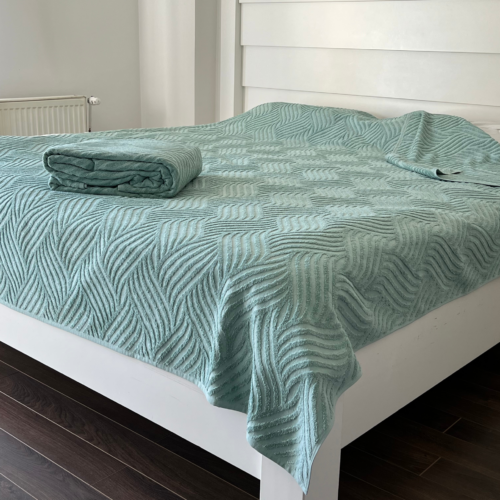Letnji frotirni prekrivač - Sara - 145x200cm Mint boja