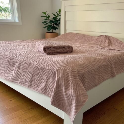 Letnji frotirni prekrivač - Sara - 145x200cm Roze boja