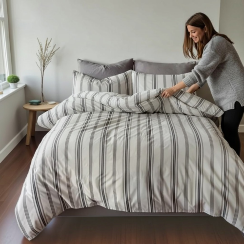 Komplet set posteljina Cotton-Life 200x220cm Antrasit - Francuski ležaj