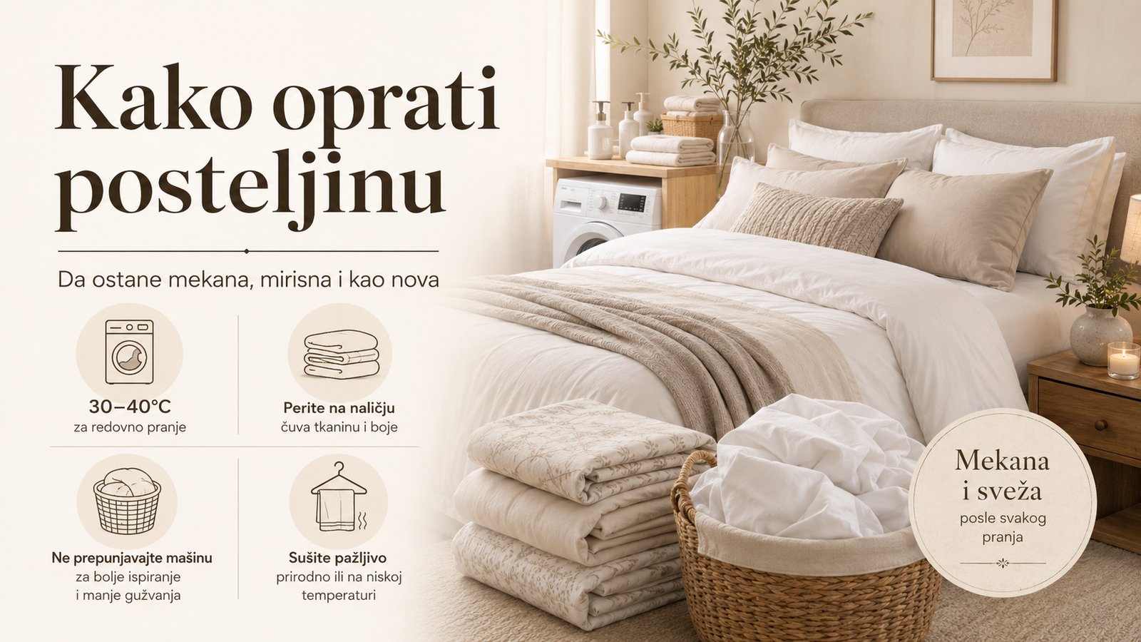 Kako oprati posteljinu da ostane mekana, mirisna i kao nova
