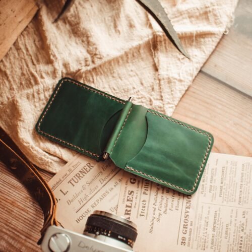 Kožni novčanik MONEY CLIP Green NV216-151
