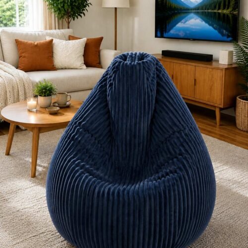 Lazy Teddy premium vreća za sedenje u teget boji za dnevnu sobu i relax kutak