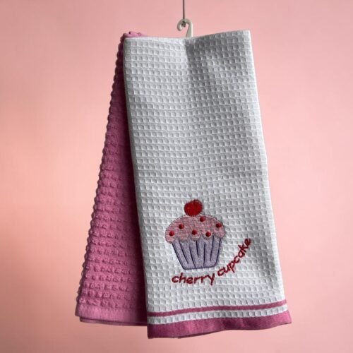 Set kuhinjskih krpa 40x60cm Wafle - Cupcake cherry