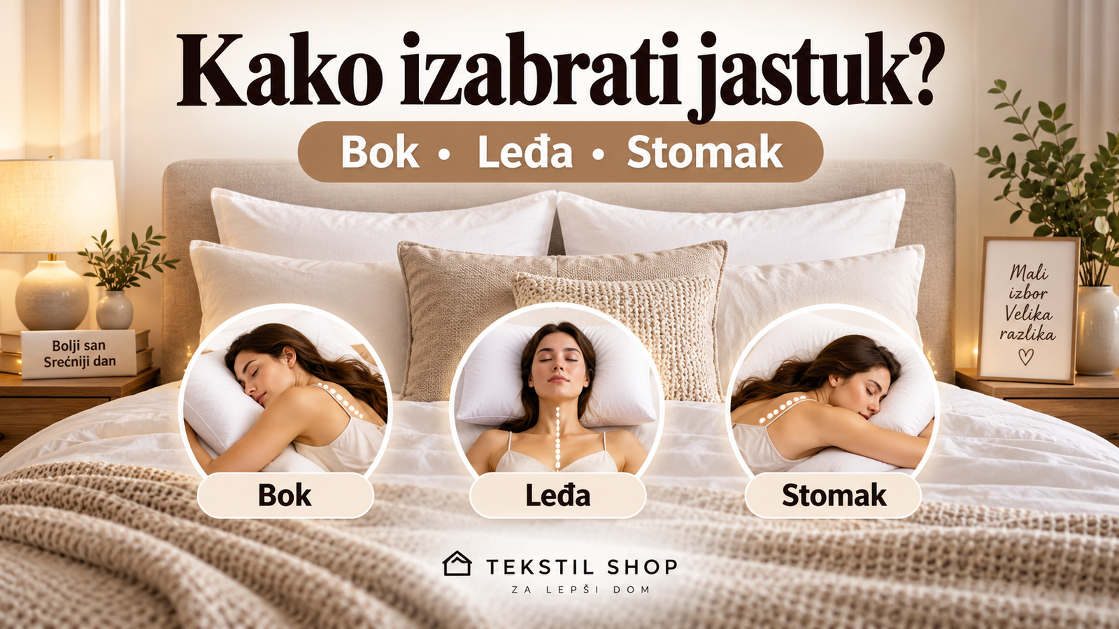 Kako izabrati jastuk prema položaju spavanja – bok, leđa ili stomak?