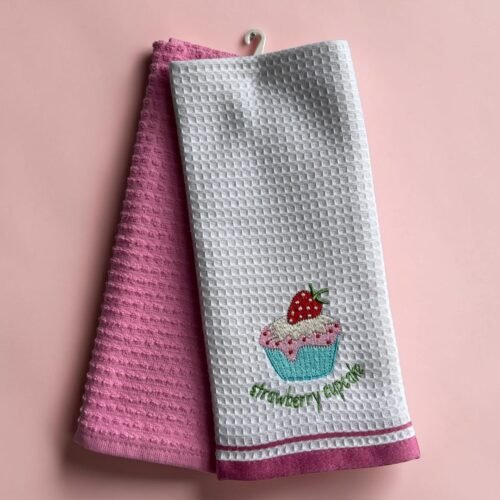 Set kuhinjskih krpa 40x60cm Wafle - Cupcake strawberry