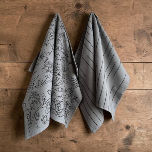 Set od 2 kuhinjske krpe print grey